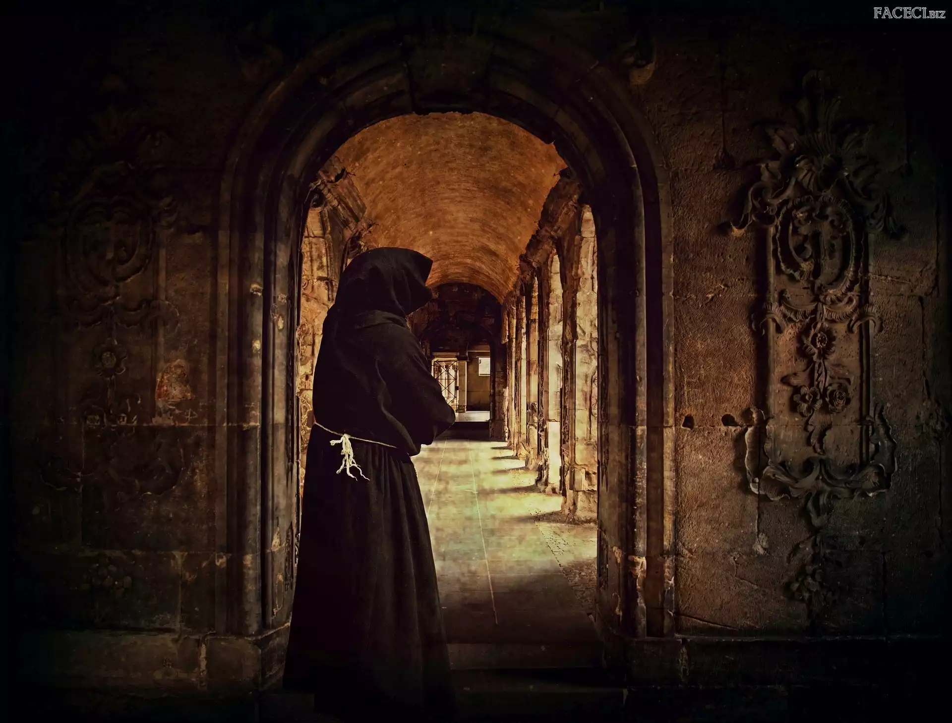 Wnętrze, Sklepienie, Mury, Zakonnik, Klasztor